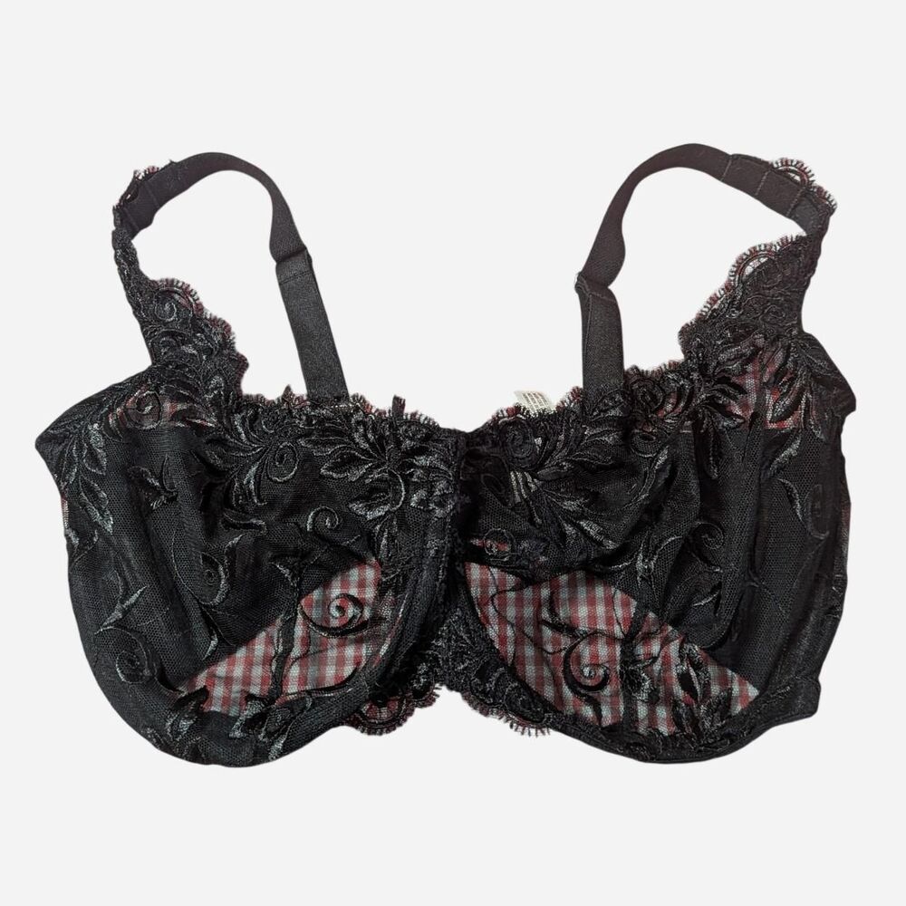 Coquette Black Gothic Sheer Lace Underwire Bra Romancore